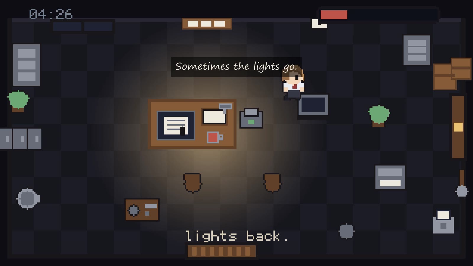 The lights come back on in the office